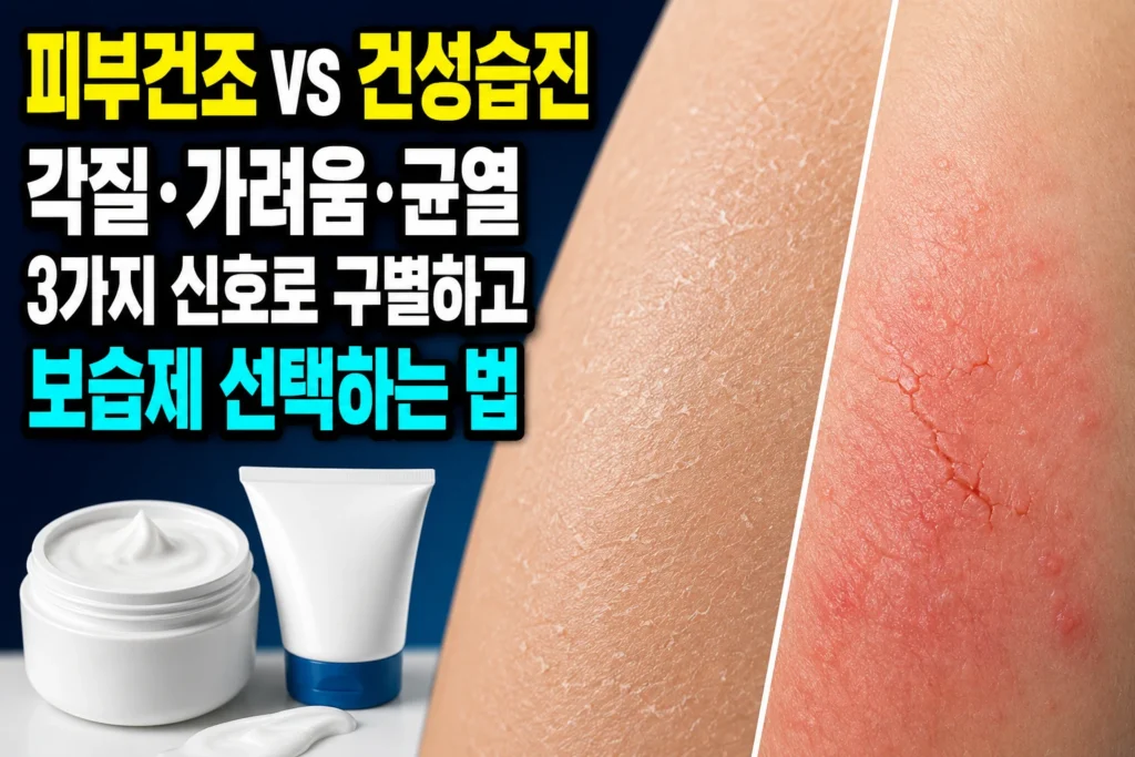 피부건조 vs 건성습진 — 각질·가려움·균열 3가지 신호로 구별하고 보습제 선택하는 법