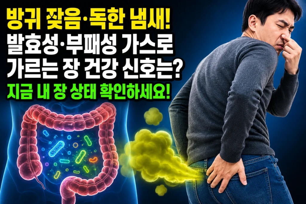 방귀 잦음 vs 독한 냄새 — 발효성·부패성 가스로 가르는 장 건강 신호 6가지