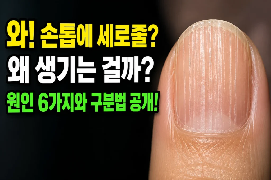 손톱 세로줄 원인 6가지 — 노화·영양결핍·빈혈·갑상선·외상·전신질환 신호 구분법