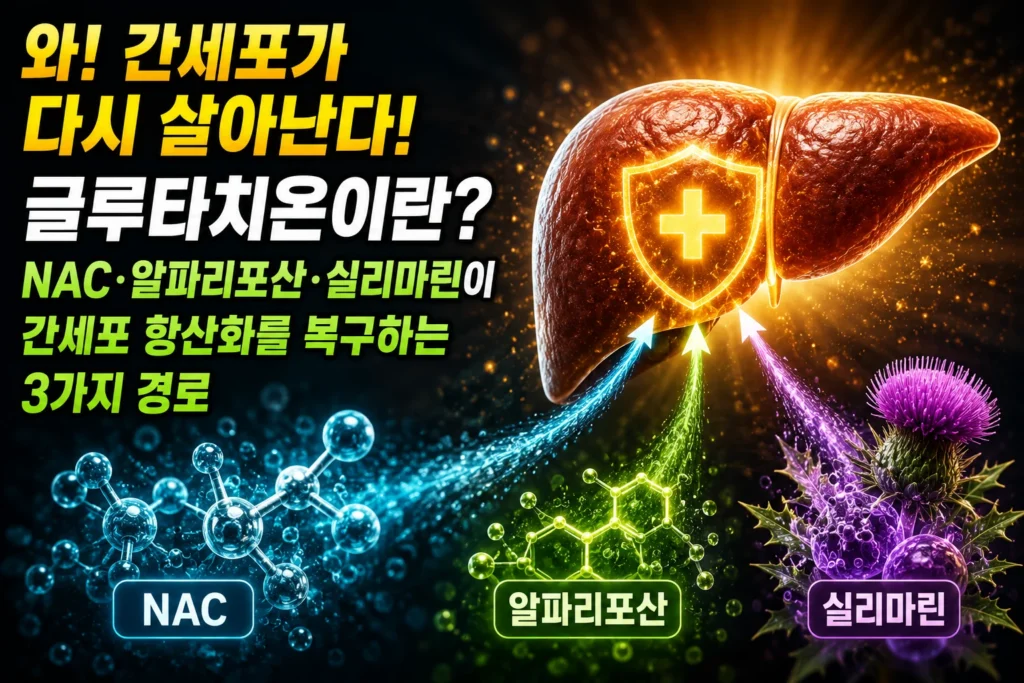 글루타치온이란 — NAC·알파리포산·실리마린이 간세포 항산화를 복구하는 3가지 경로
