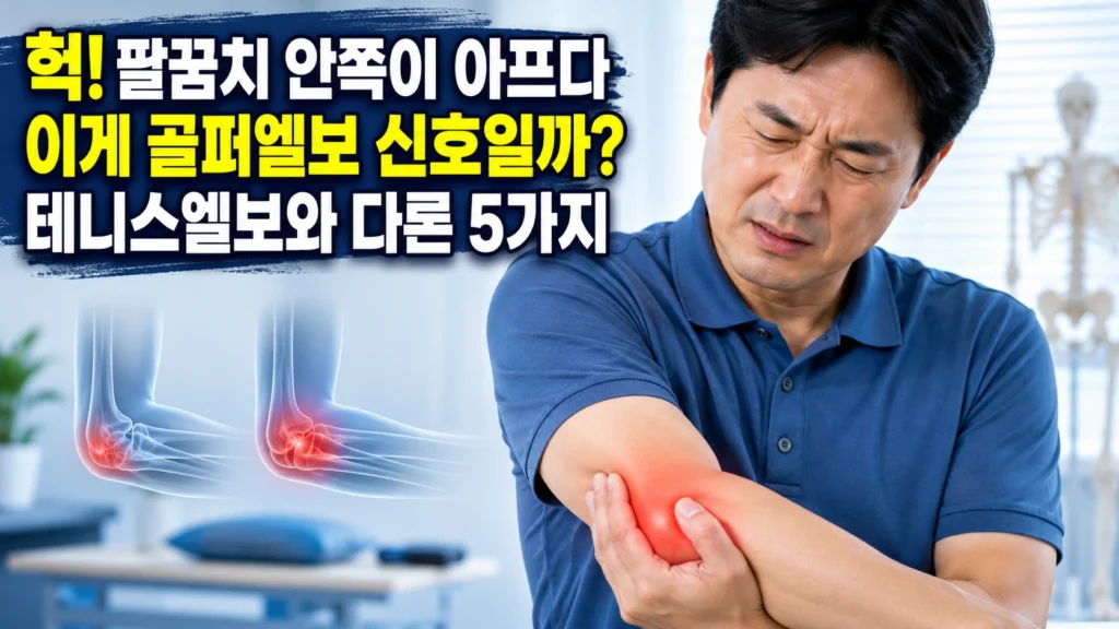 골퍼엘보(내측상과염) — 팔꿈치 안쪽 통증 5가지 신호와 테니스엘보와 다른 점
