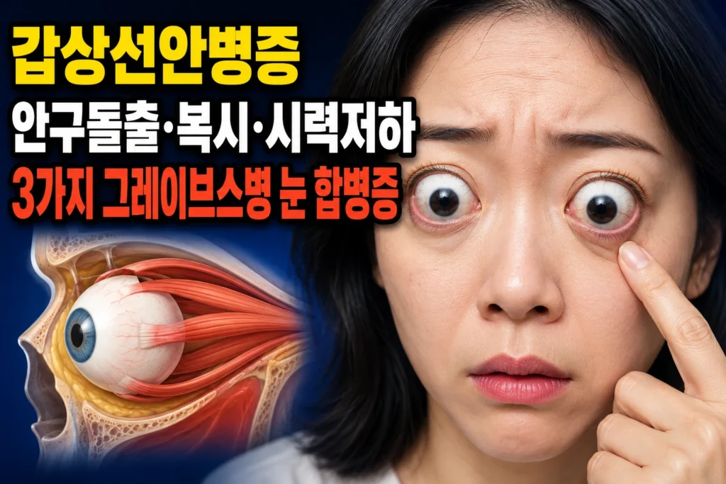 갑상선안병증 — 안구돌출·복시·시력저하 3가지 그레이브스병 눈 합병증