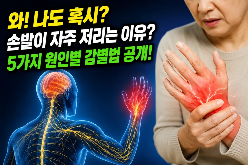 손발이 자주 저리는 이유 자가진단 체크리스트 — 5가지 원인별 감별법