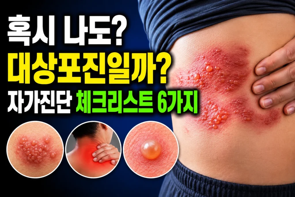 대상포진 자가진단 체크리스트 6가지 — 띠모양 발진·신경통·수포로 확인하는 법