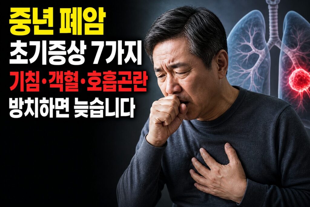 중년 폐암 초기증상 7가지 — 기침·객혈·호흡곤란, 방치하면 늦습니다