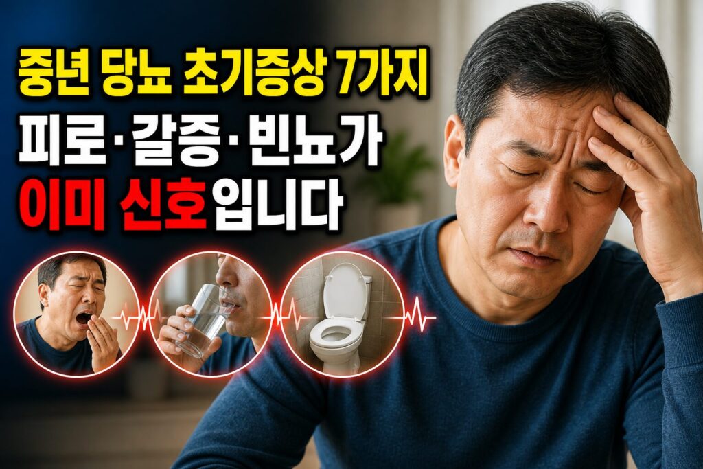 중년 당뇨 초기증상 7가지 — 피로·갈증·빈뇨가 이미 신호입니다