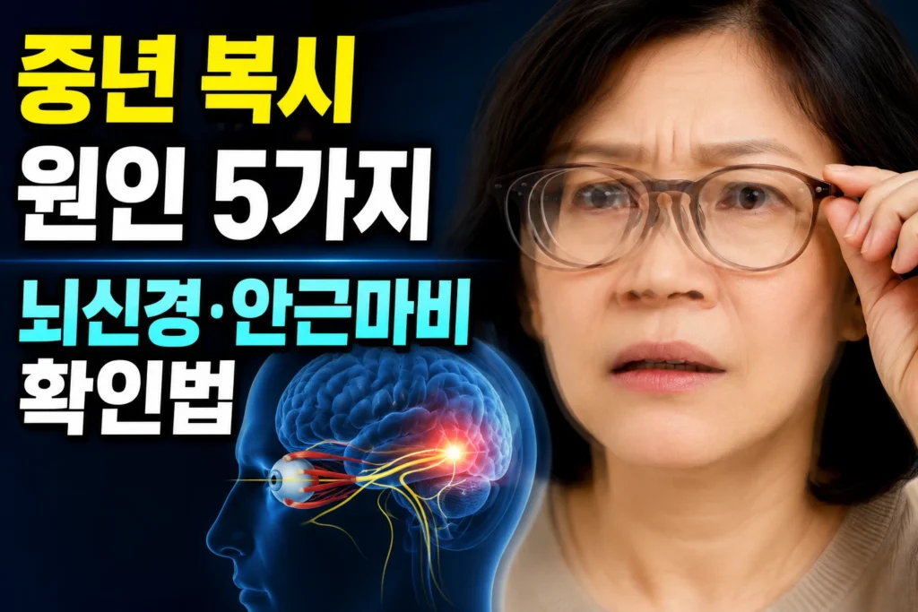 중년 복시(사물이 두 개로 보임) 원인 5가지 — 뇌신경·안근마비 확인법