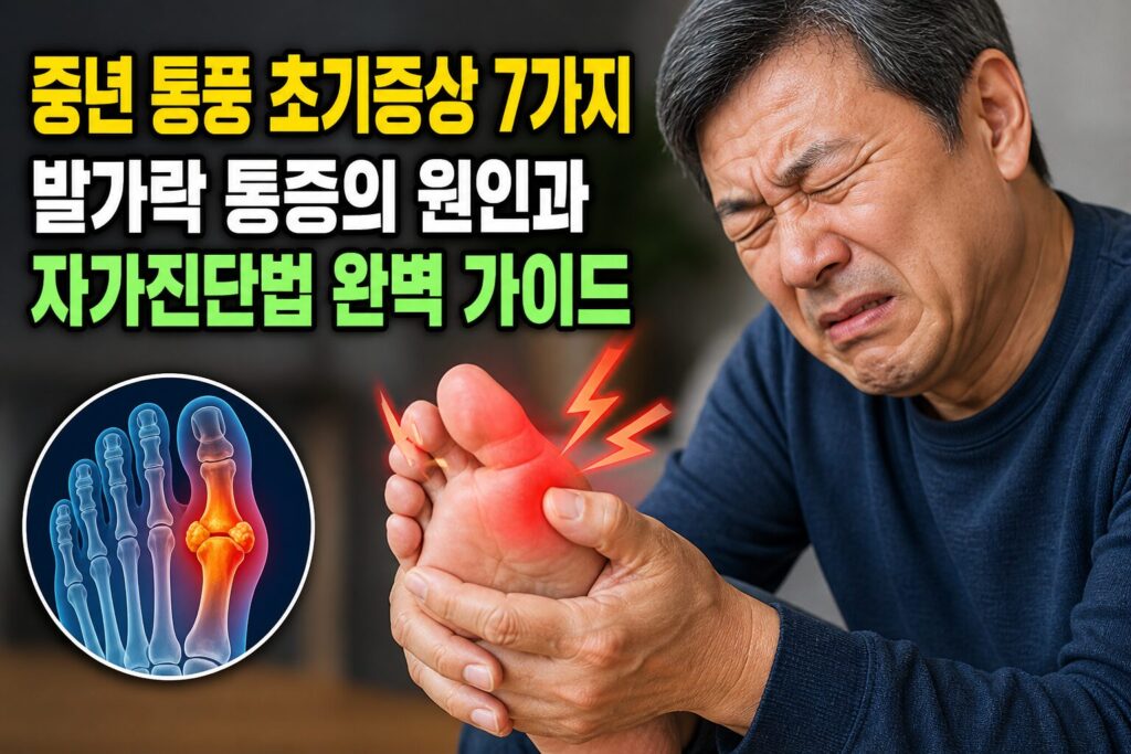중년 통풍 초기증상 7가지 — 발가락 통증의 원인과 자가진단법 완벽 가이드