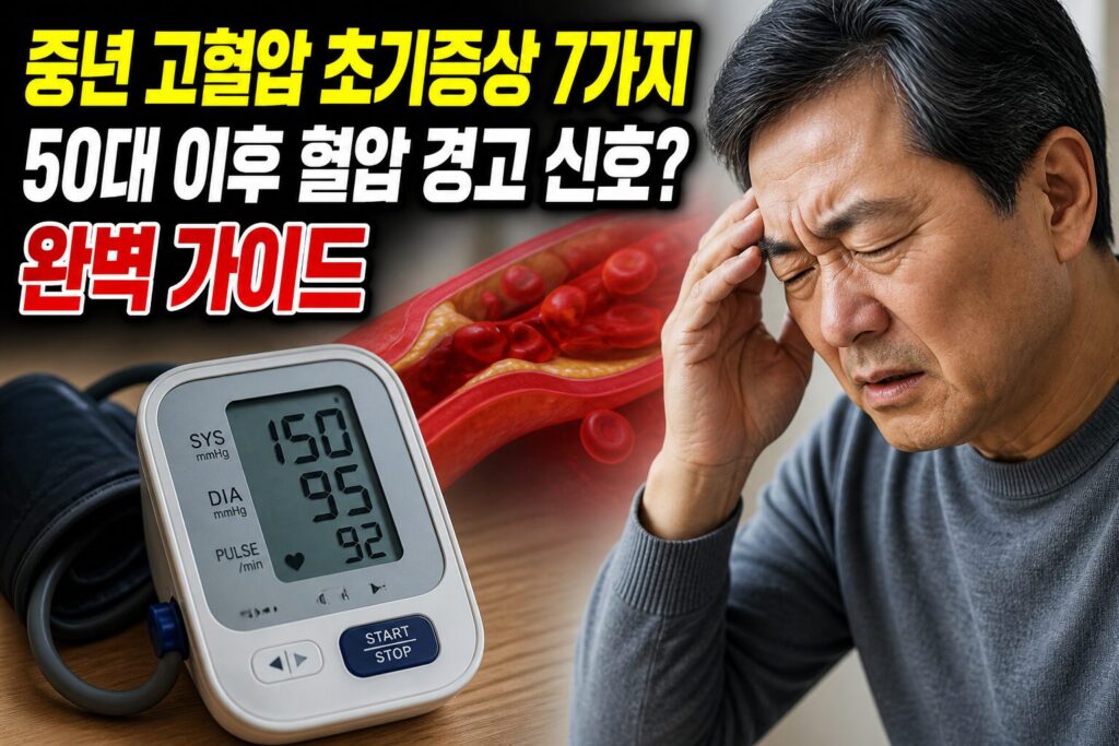 중년 고혈압 초기증상 7가지 — 50대 이후 혈압 경고 신호 완벽 가이드