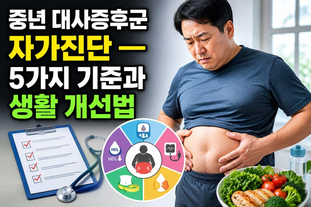 중년 대사증후군 자가진단 — 5가지 기준과 생활 개선법