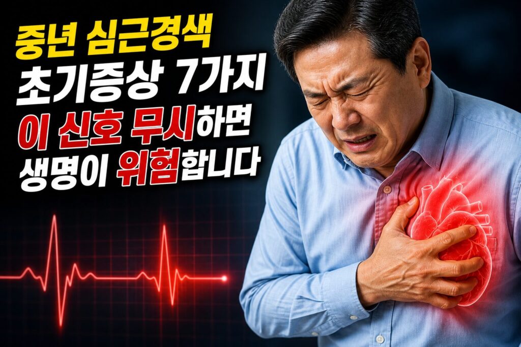 중년 심근경색 초기증상 7가지 — 이 신호 무시하면 생명이 위험합니다