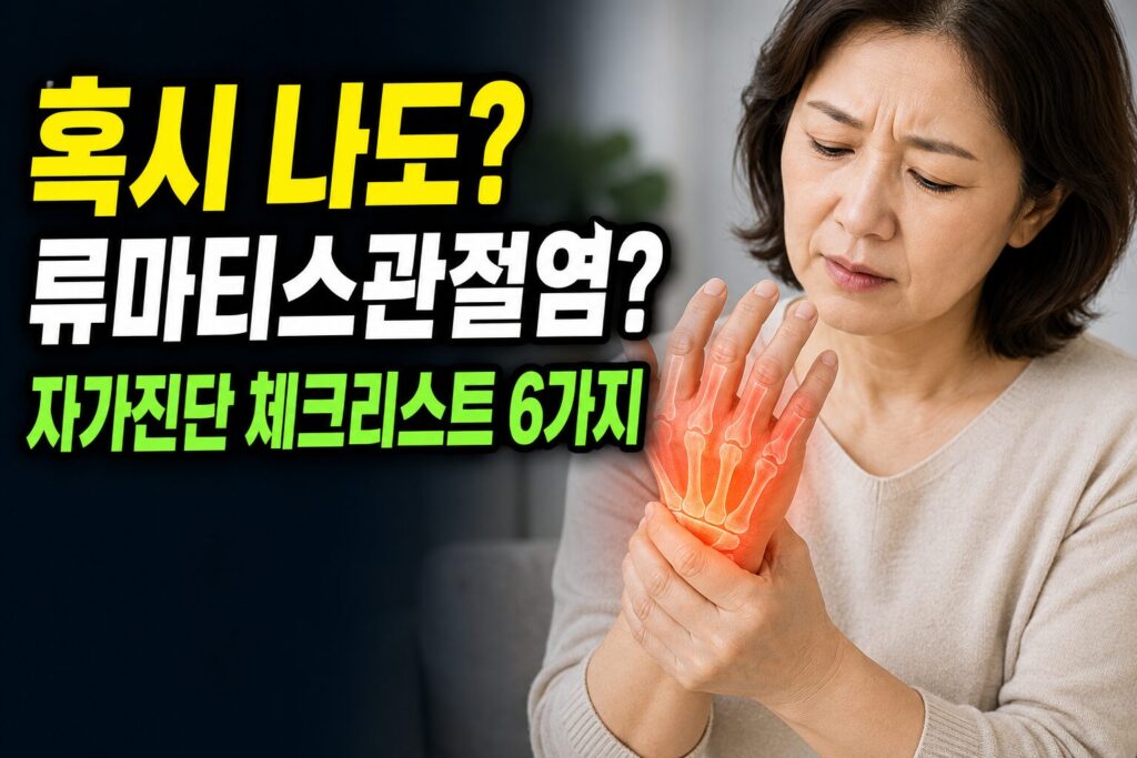 중년 류마티스관절염 자가진단 체크리스트 6가지