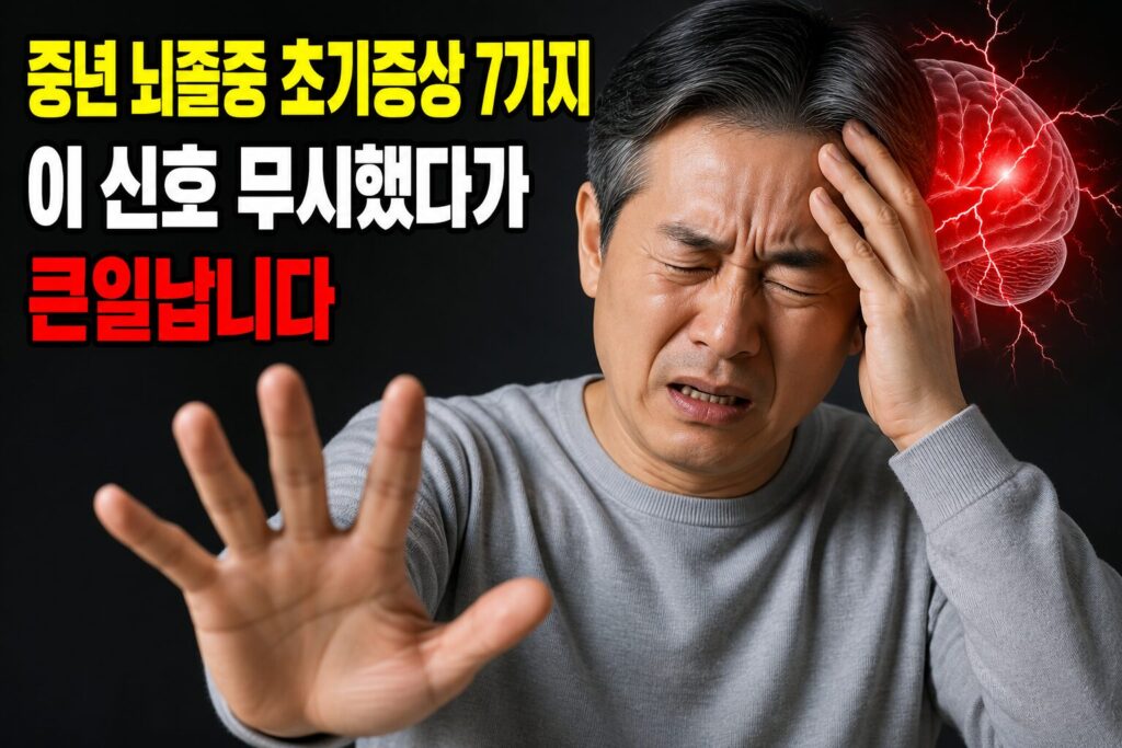 중년 뇌졸중 초기증상 7가지 — 이 신호 무시했다가 큰일납니다