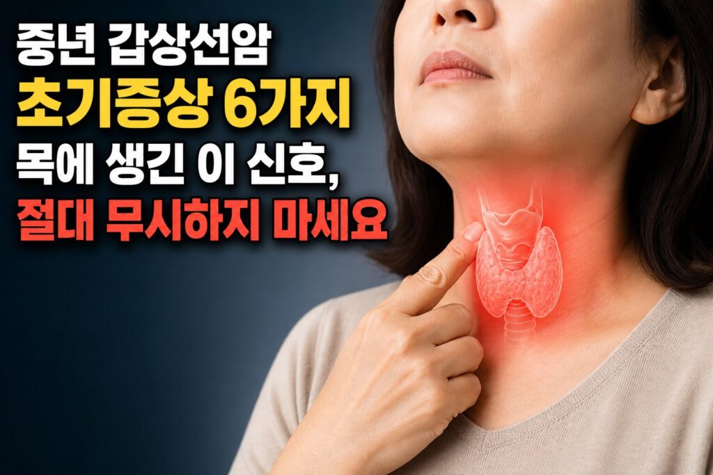 중년 갑상선암 초기증상 6가지 — 목에 생긴 이 신호, 절대 무시하지 마세요