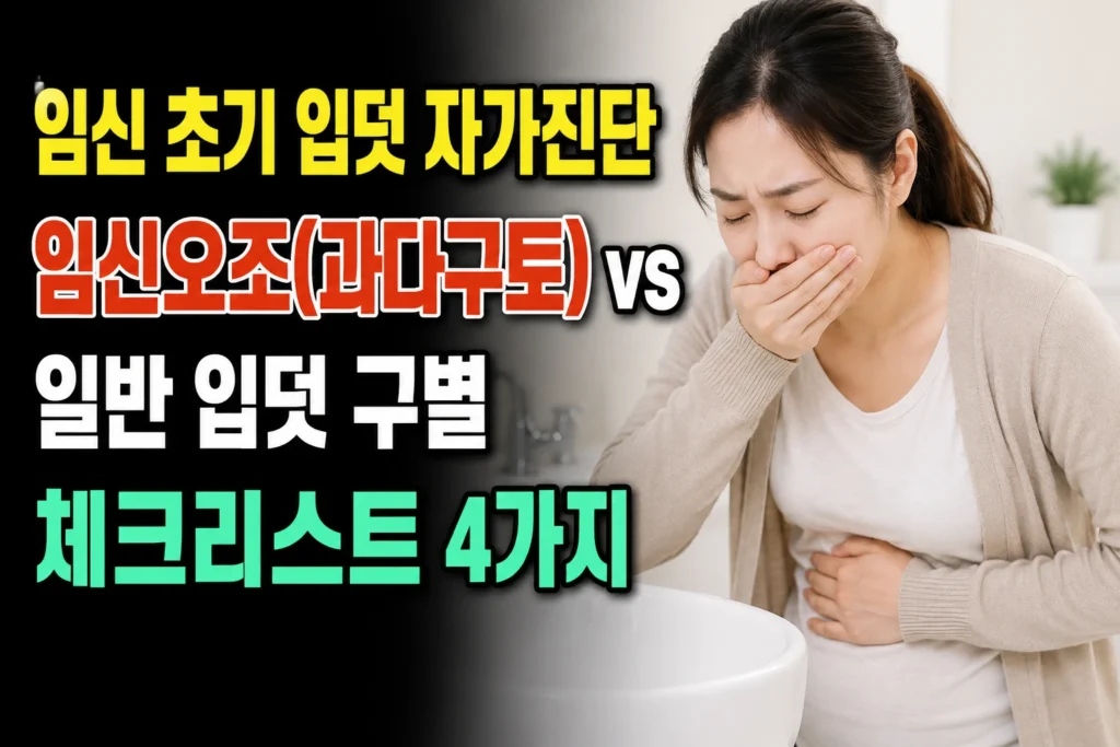 임신 초기 입덧 자가진단 — 임신오조(과다구토) vs 일반 입덧 구별 체크리스트 4가지