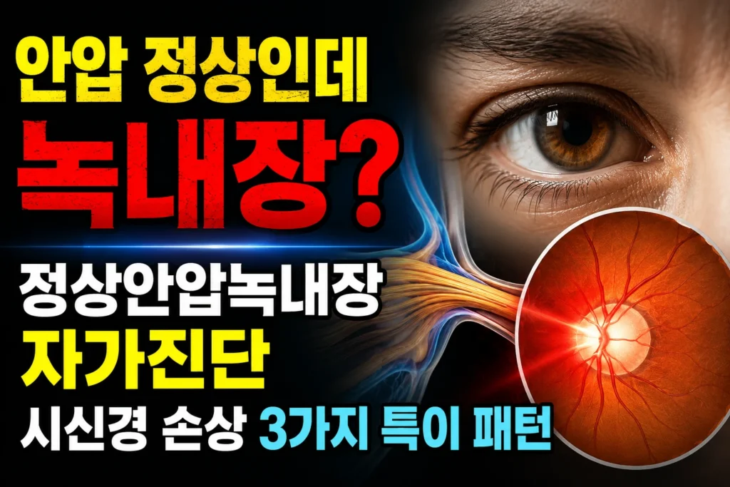 안압 정상인데 녹내장? 정상안압녹내장 자가진단 — 시신경 손상 3가지 특이 패턴