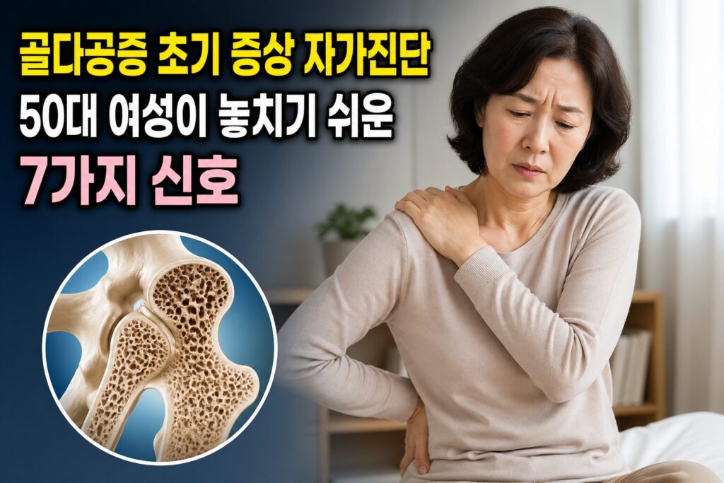 골다공증 초기 증상 자가진단 — 50대 여성이 놓치기 쉬운 7가지 신호