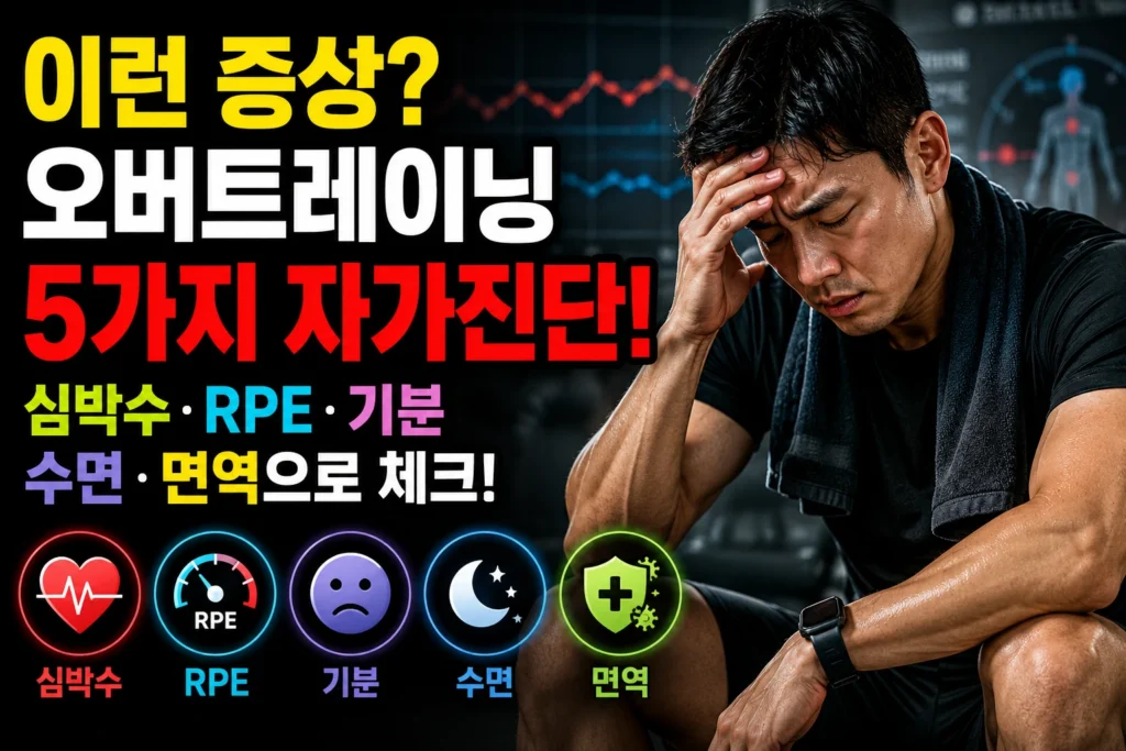 과훈련증후군 신호 5가지 — 안정시 심박수·RPE·기분·수면·면역으로 알아보는 오버트레이닝 자가진단