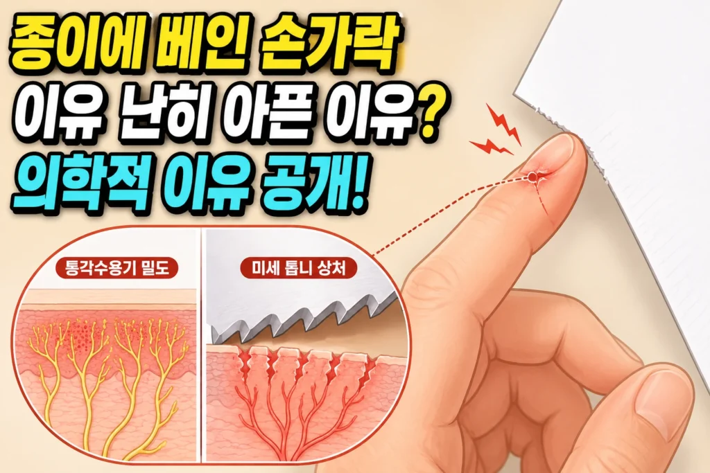 종이에 베인 손가락이 유난히 아픈 5가지 의학적 이유 — 통각 수용기 밀도와 미세 톱니 상처