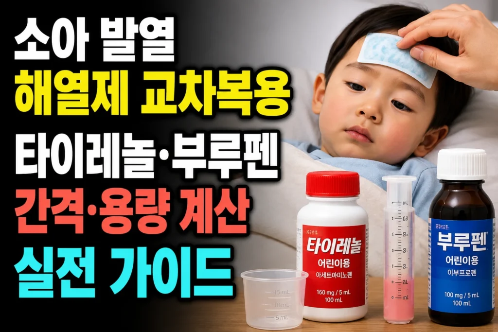 소아 발열 해열제 교차복용 — 타이레놀·부루펜 간격·용량 계산 실전 가이드