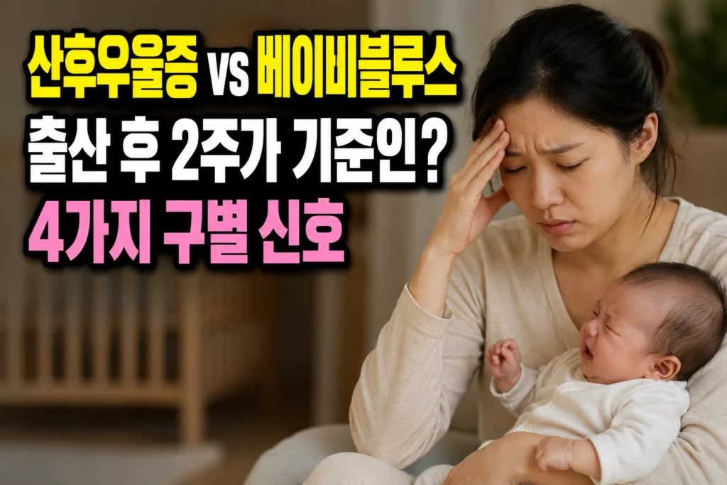 산후우울증 vs 베이비블루스 — 출산 후 2주가 기준인 4가지 구별 신호