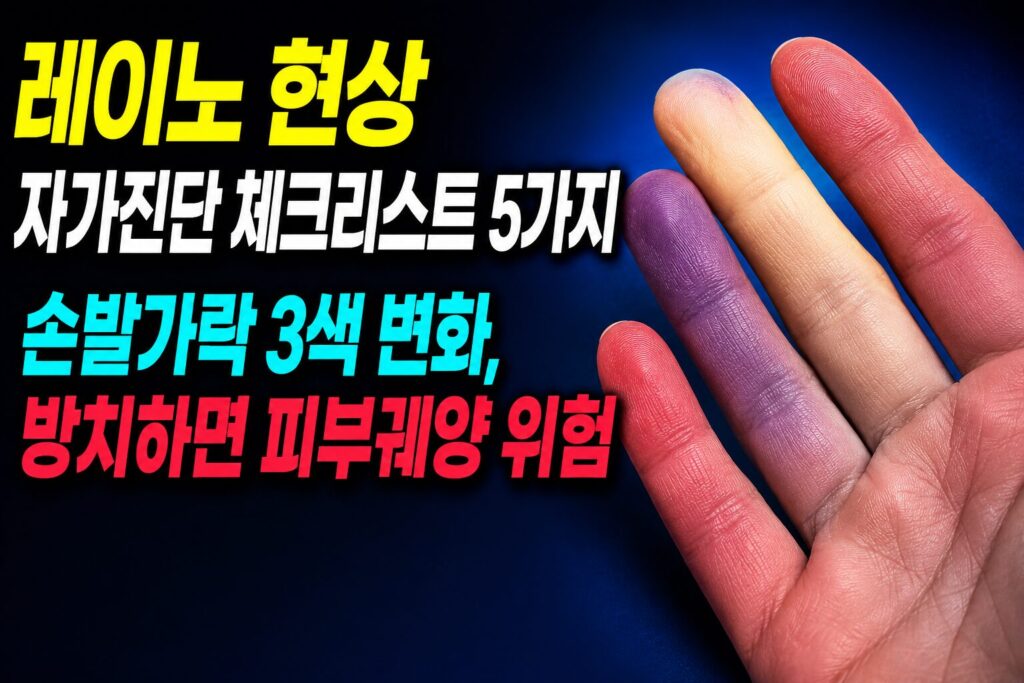 레이노 현상 자가진단 체크리스트 5가지 — 손발가락 3색 변화, 방치하면 피부궤양 위험