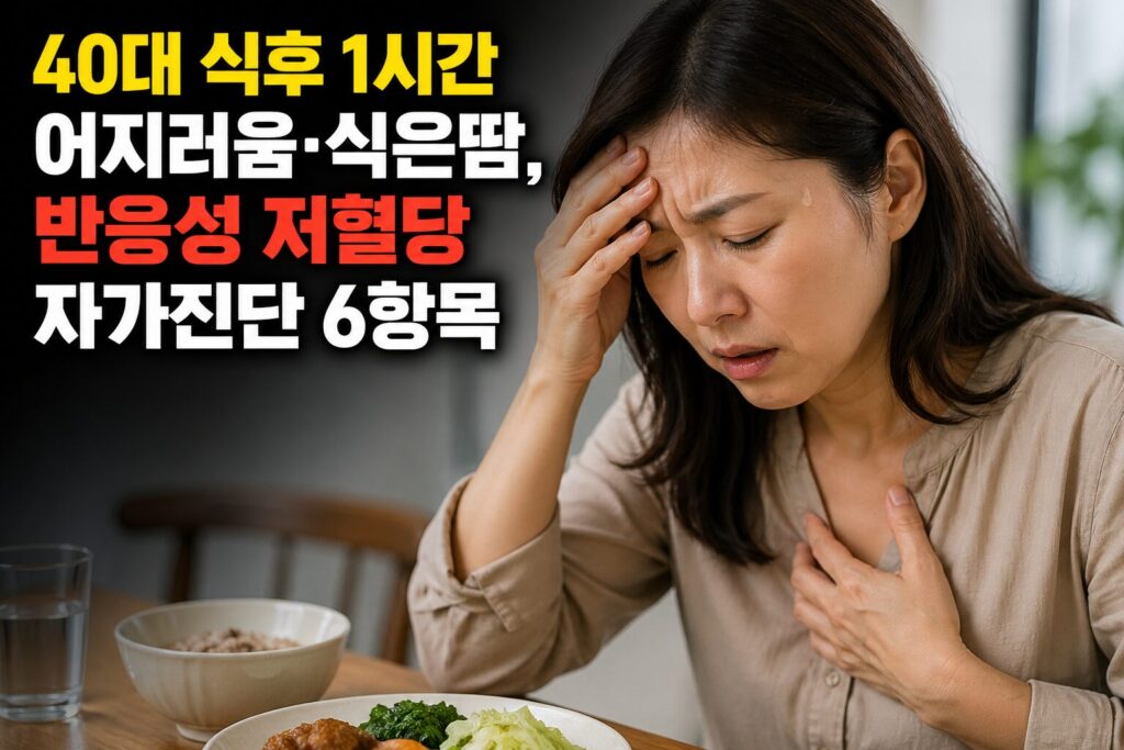 40대 식후 1시간 어지러움·식은땀, 반응성 저혈당 자가진단 6항목