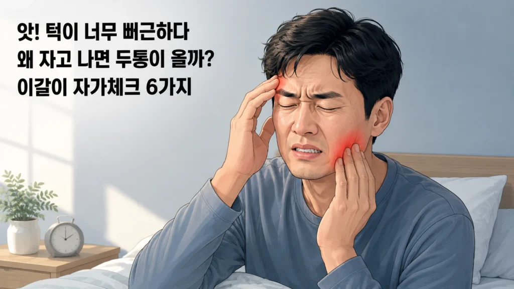 이갈이(브럭시즘) 자가체크 6가지 — 자고 일어나면 턱이 뻐근하고 두통이 오는 이유