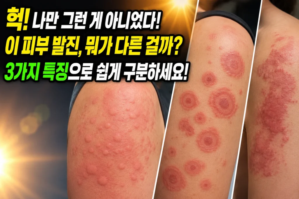 일광두드러기·다형홍반·광접촉피부염 — 햇볕 광과민성 3가지 임상 특징 자가감별
