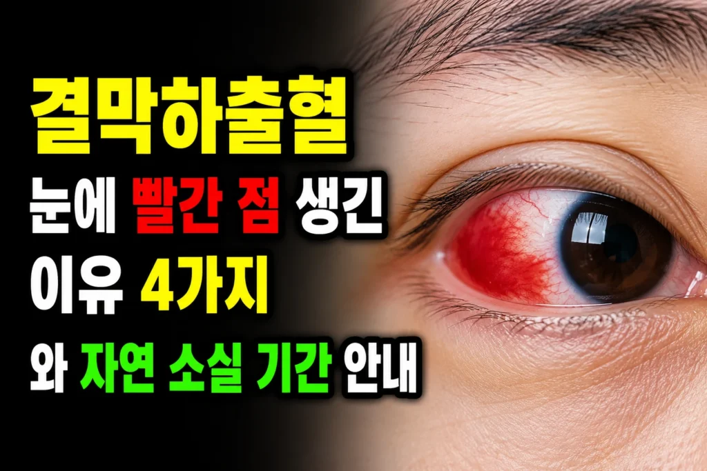 결막하출혈 — 눈에 빨간 점 생긴 이유 4가지와 자연 소실 기간 안내