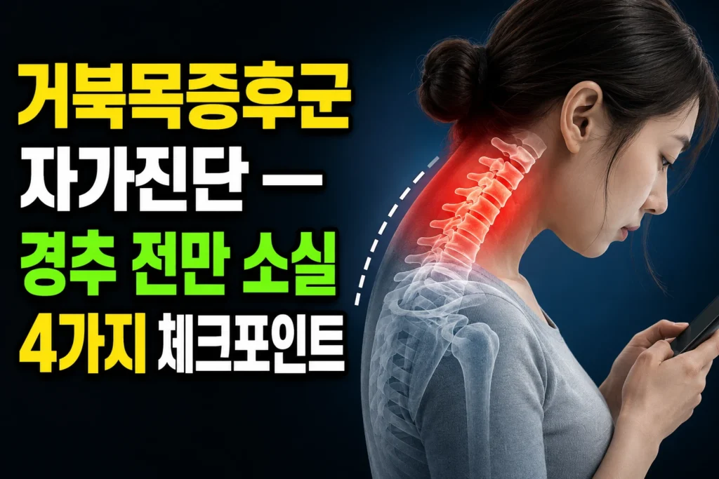 거북목증후군 자가진단 — 경추 전만 소실 4가지 체크포인트