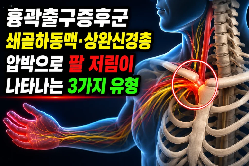 흉곽출구증후군 — 쇄골하동맥·상완신경총 압박으로 팔 저림이 나타나는 3가지 유형