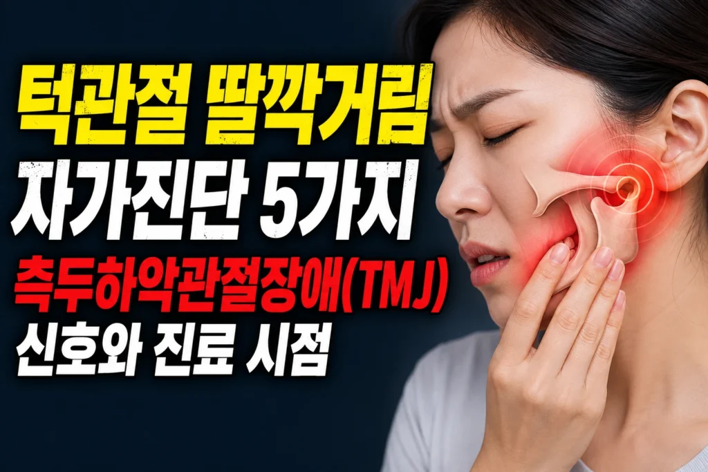 턱관절 딸깍거림 자가진단 5가지 — 측두하악관절장애(TMJ) 신호와 진료 시점