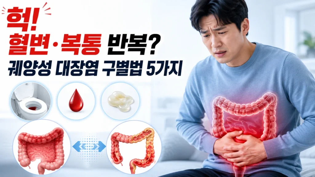 궤양성 대장염 증상 5가지 — 혈변·점액변·복통이 반복될 때 크론병과 구별하는 법
