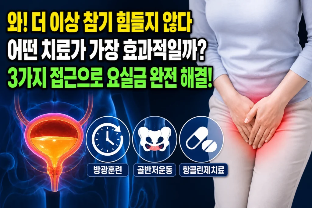 절박요실금·복압요실금·혼합요실금 — 방광훈련·골반저·항콜린제 치료 3가지 접근