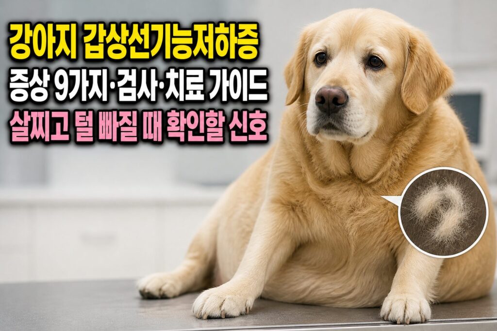강아지 갑상선기능저하증 증상 9가지·검사·치료 가이드 — 살찌고 털 빠질 때 확인할 신호