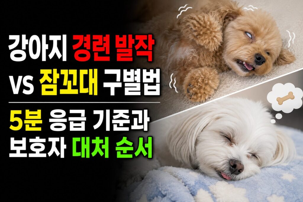 강아지 경련 발작 vs 잠꼬대 구별법 — 5분 응급 기준과 보호자 대처 순서