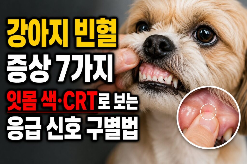 강아지 빈혈 증상 7가지 — 잇몸 색·CRT로 보는 응급 신호 구별법