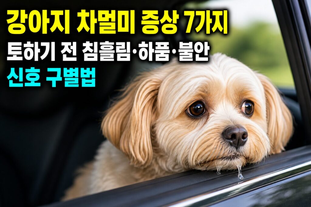 강아지 차멀미 증상 7가지 — 토하기 전 침흘림·하품·불안 신호 구별법
