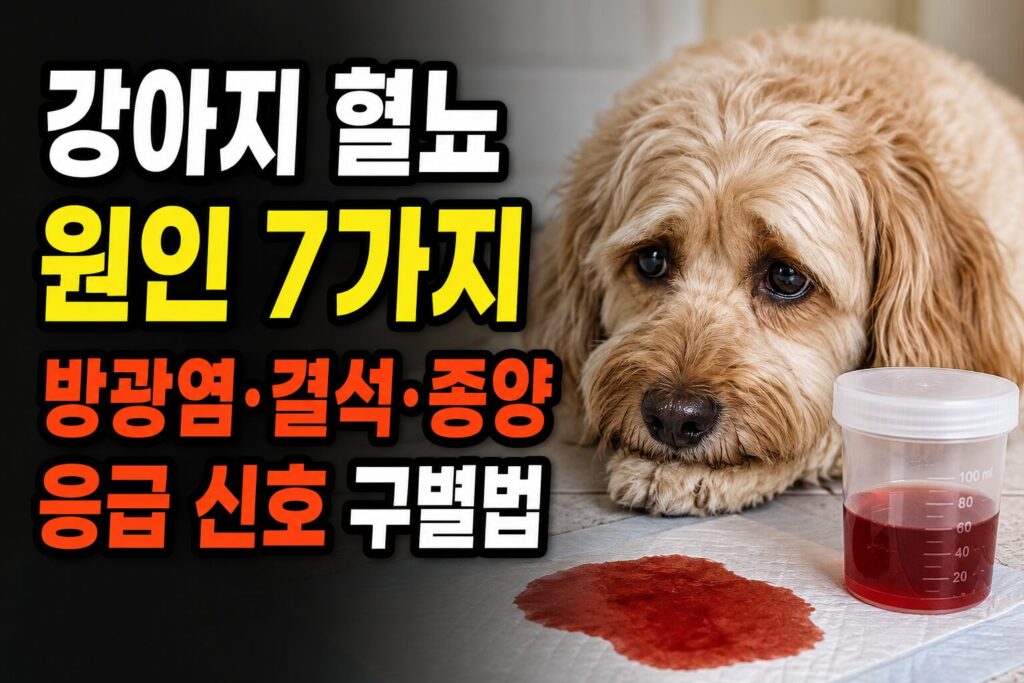 강아지 혈뇨 원인 7가지 — 방광염·결석·종양 응급 신호 구별법