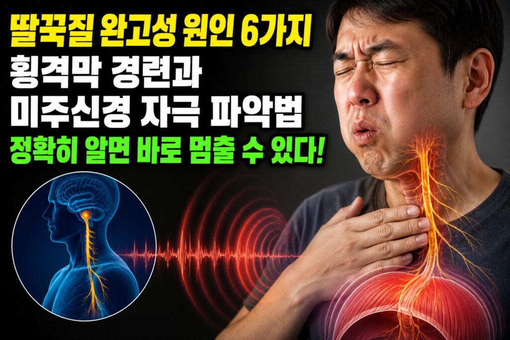 딸꾹질 완고성 원인 6가지 — 횡격막 경련과 미주신경 자극 파악법