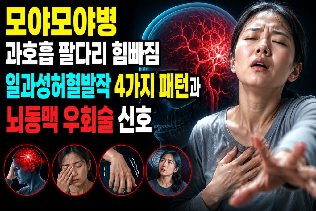 모야모야병 과호흡 팔다리 힘빠짐 — 일과성허혈발작 4가지 패턴과 뇌동맥 우회술 신호