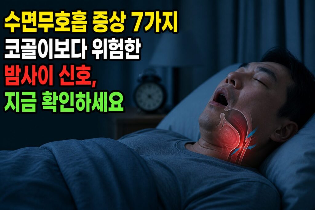 수면무호흡 증상 7가지 — 코골이보다 위험한 밤사이 신호, 지금 확인하세요