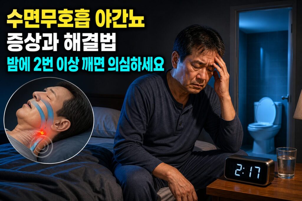 수면무호흡 야간뇨 증상과 해결법 — 밤에 2번 이상 깨면 의심하세요