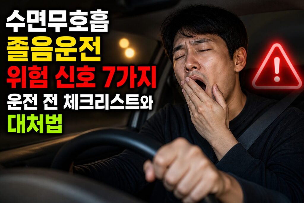 수면무호흡 졸음운전 위험 신호 7가지 — 운전 전 체크리스트와 대처법