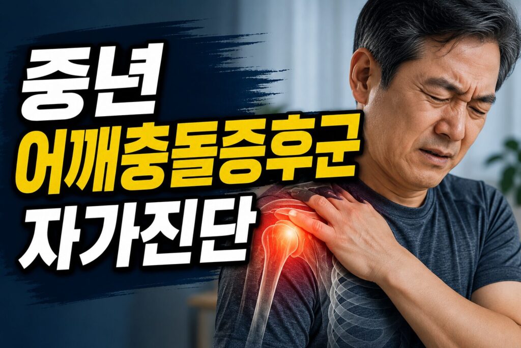 중년 어깨충돌증후군 자가진단 — 팔 들어올릴 때 찌릿한 통증, 호쾌·니어 테스트로 구별하는 5가지