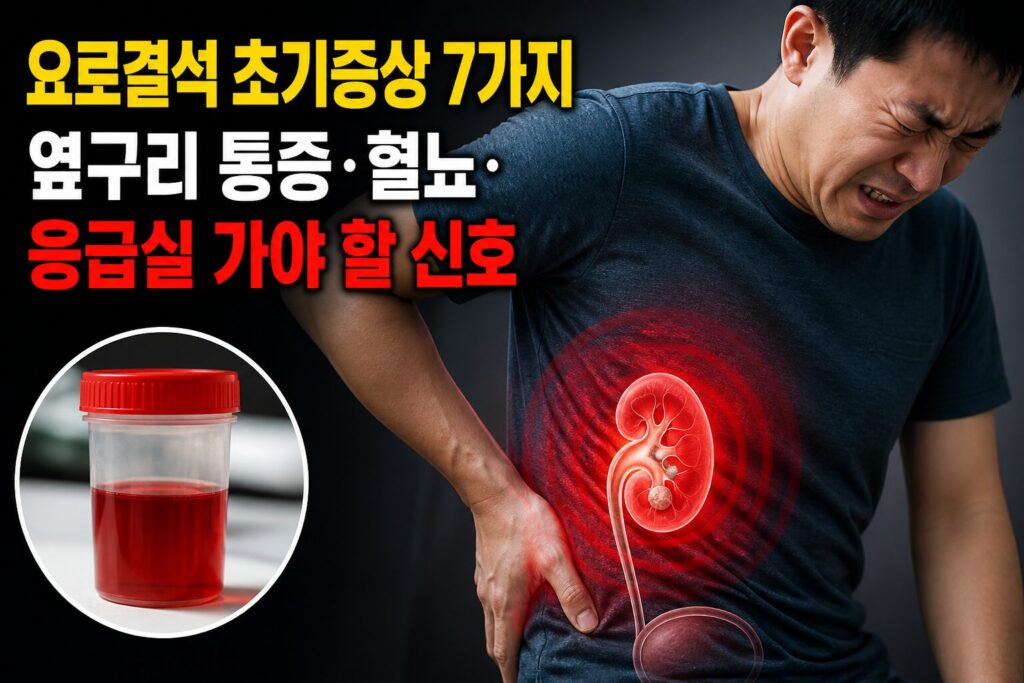요로결석 초기증상 7가지｜옆구리 통증·혈뇨·응급실 가야 할 신호