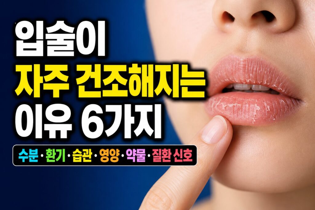 입술이 자주 건조해지는 이유 6가지 — 수분·환기·습관·영양·약물·질환 신호