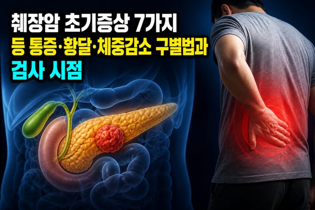 췌장암 초기증상 7가지｜등 통증·황달·체중감소 구별법과 검사 시점