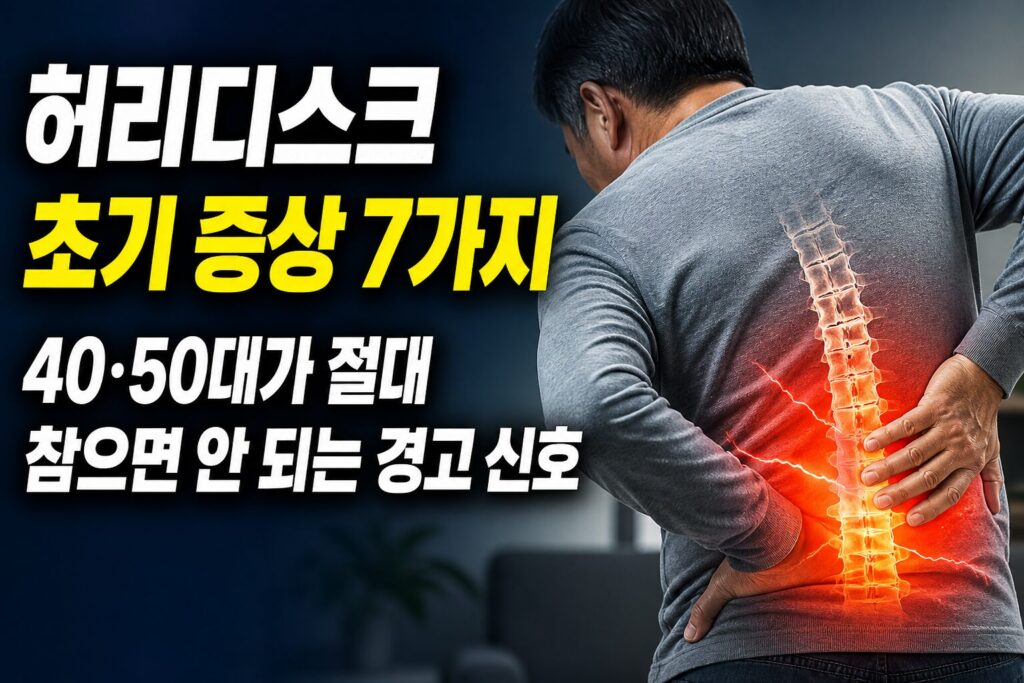 허리디스크 초기 증상 7가지 — 40·50대가 절대 참으면 안 되는 경고 신호